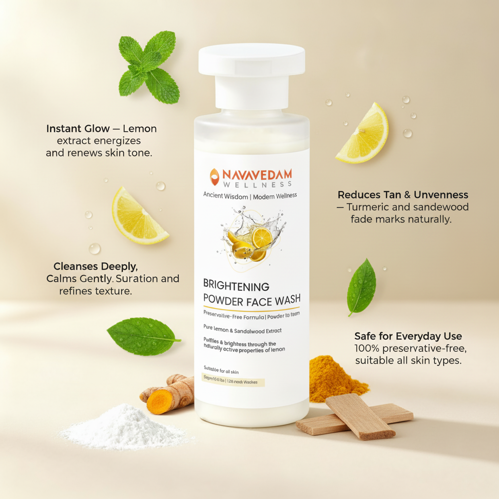 Brightening  Powdered Face Wash(Lemon)