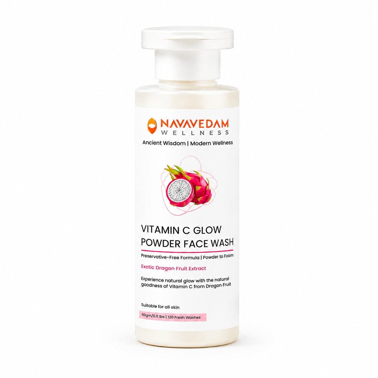 Dragon Fruit Powder Face Wash for Radiant Skin | Navavedam Wellness