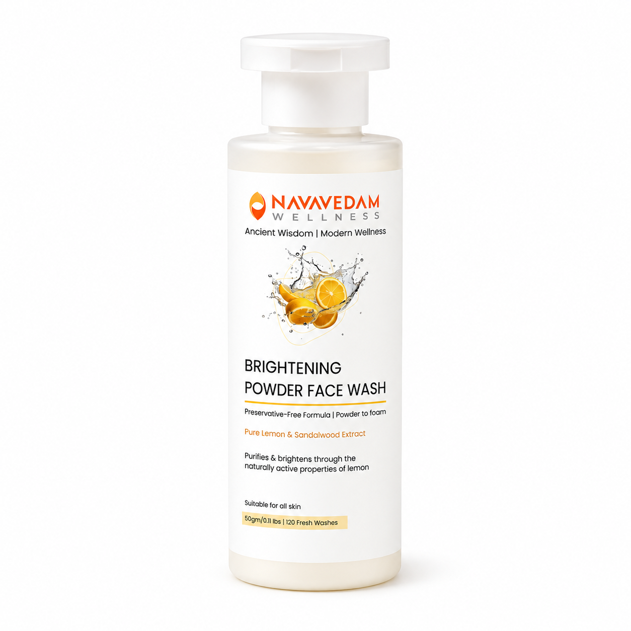 Brightening Powder Face Wash for Glowing Skin | Navavedam Wellness