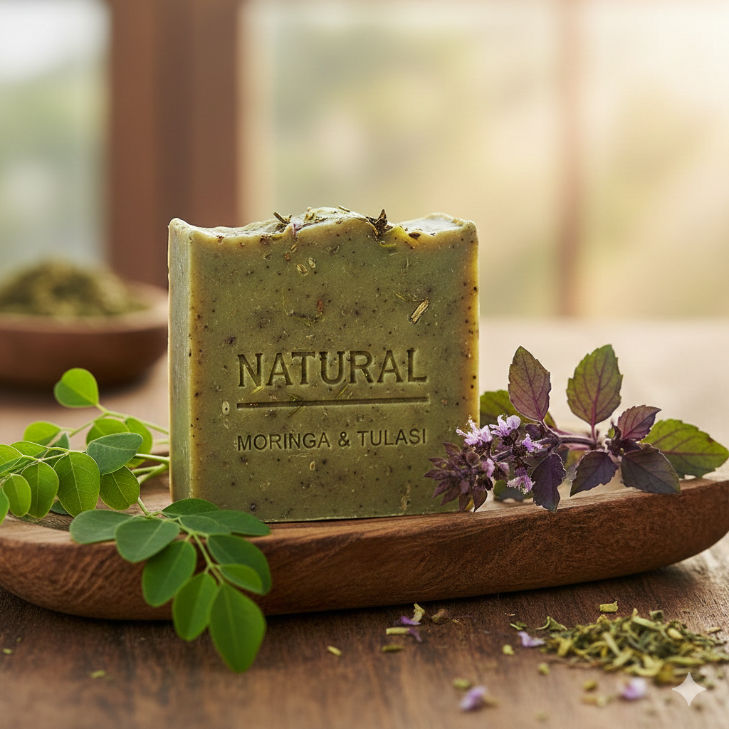 Moringa & Tulasi Soap – Natural Herbal Bar | Navavedam Wellness