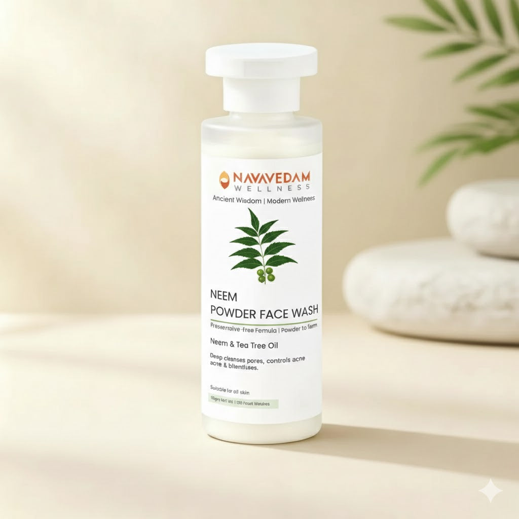 Neem Powder Face Wash for Oily Skin | Navavedam Wellness